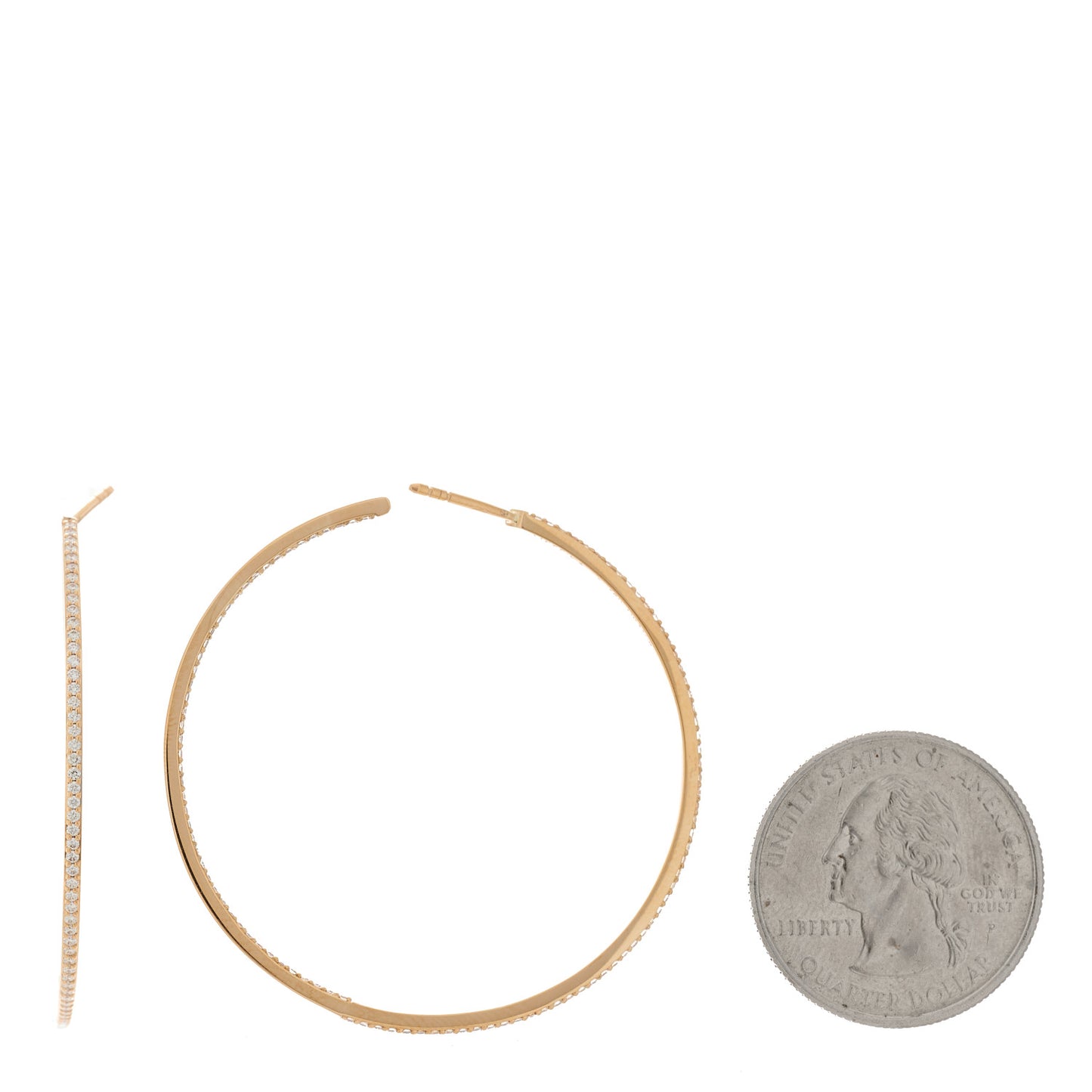 18K Rose Gold Medium Gatsby Hoop Earrings
