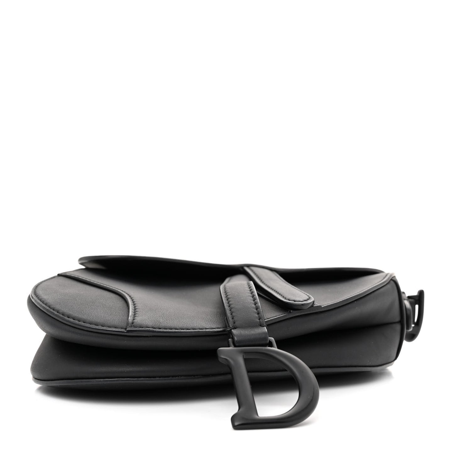 Ultra Matte Calfskin Mini Saddle Bag Black