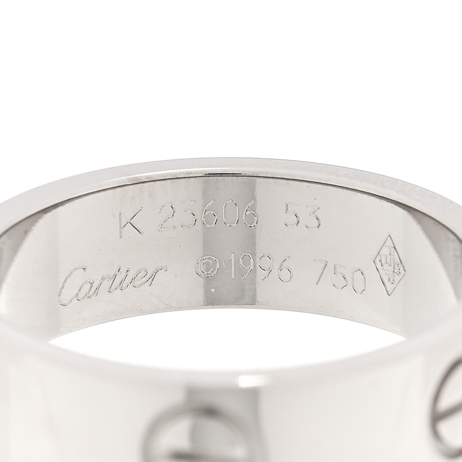 Cartier 18K White Gold 5.5mm LOVE Ring 53 6.5 4 of 4