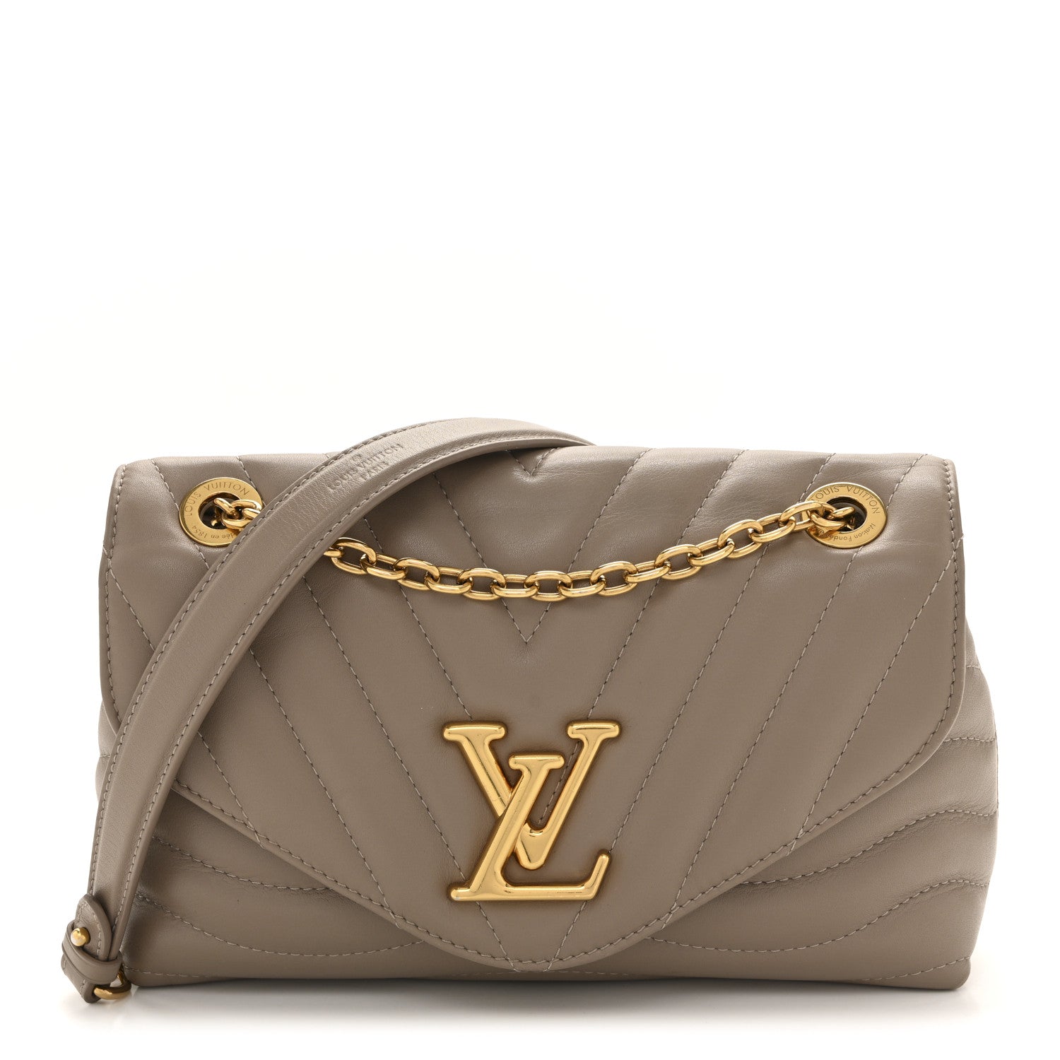 LOUIS VUITTON ビジネスバッグ グレー/ベージュ Louis Vuitton Twist MM Matte Smokey Brown Gold Epi Leather