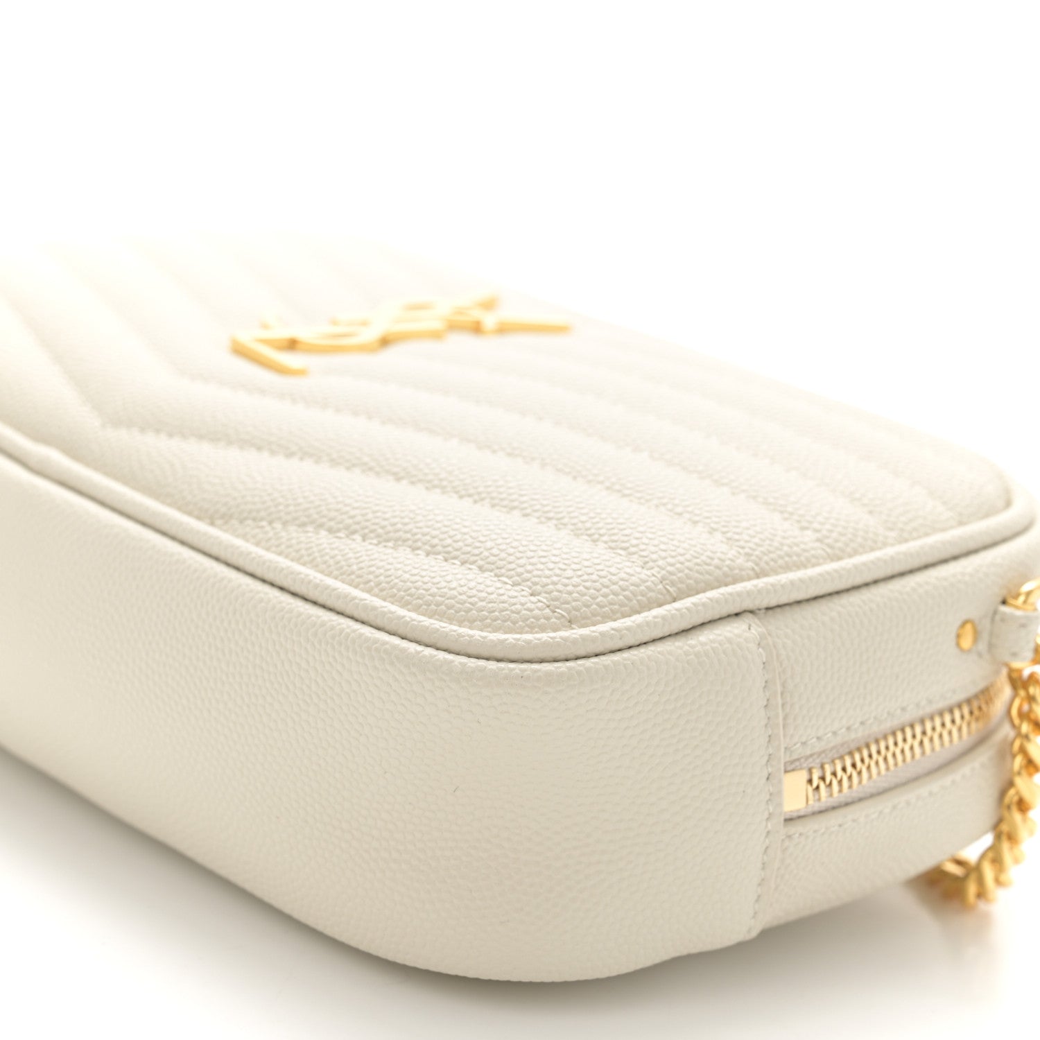 Saint Laurent Grain De Poudre Matelasse Monogram Mini Lou Camera Bag Crema Soft 10 of 11