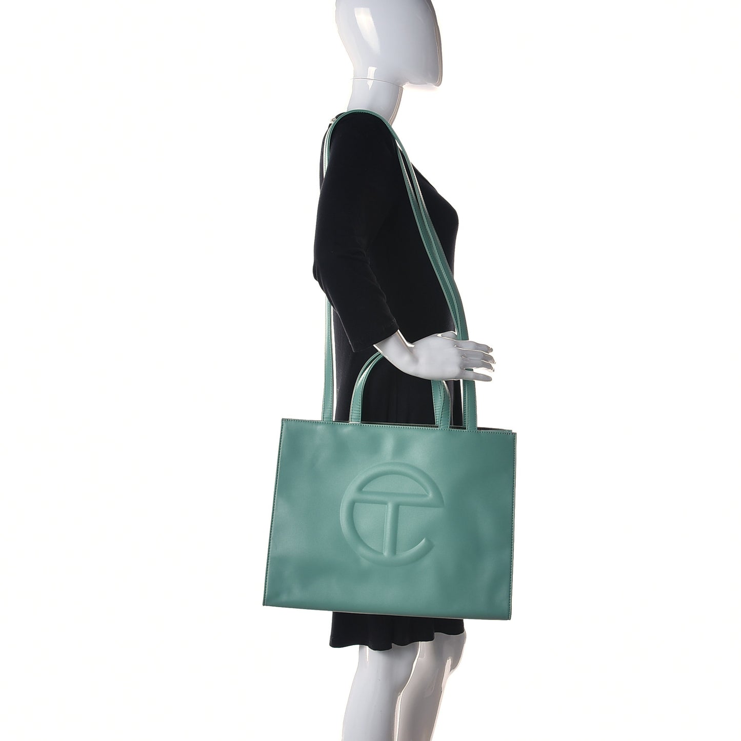 Vegan Leather Medium Shopping Bag Sage