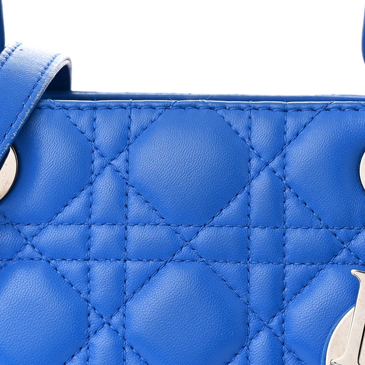 Christian Dior Lambskin Cannage Medium Lady Dior Blue 8 of 17
