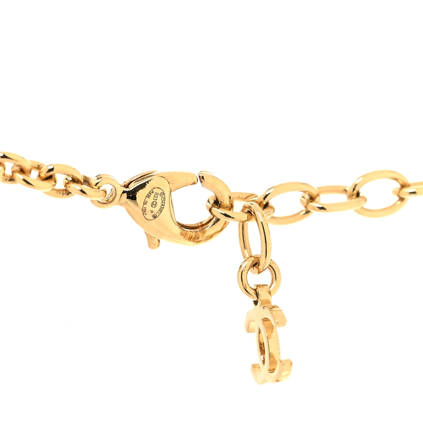 Crystal CC Heart Link Choker Necklace Gold