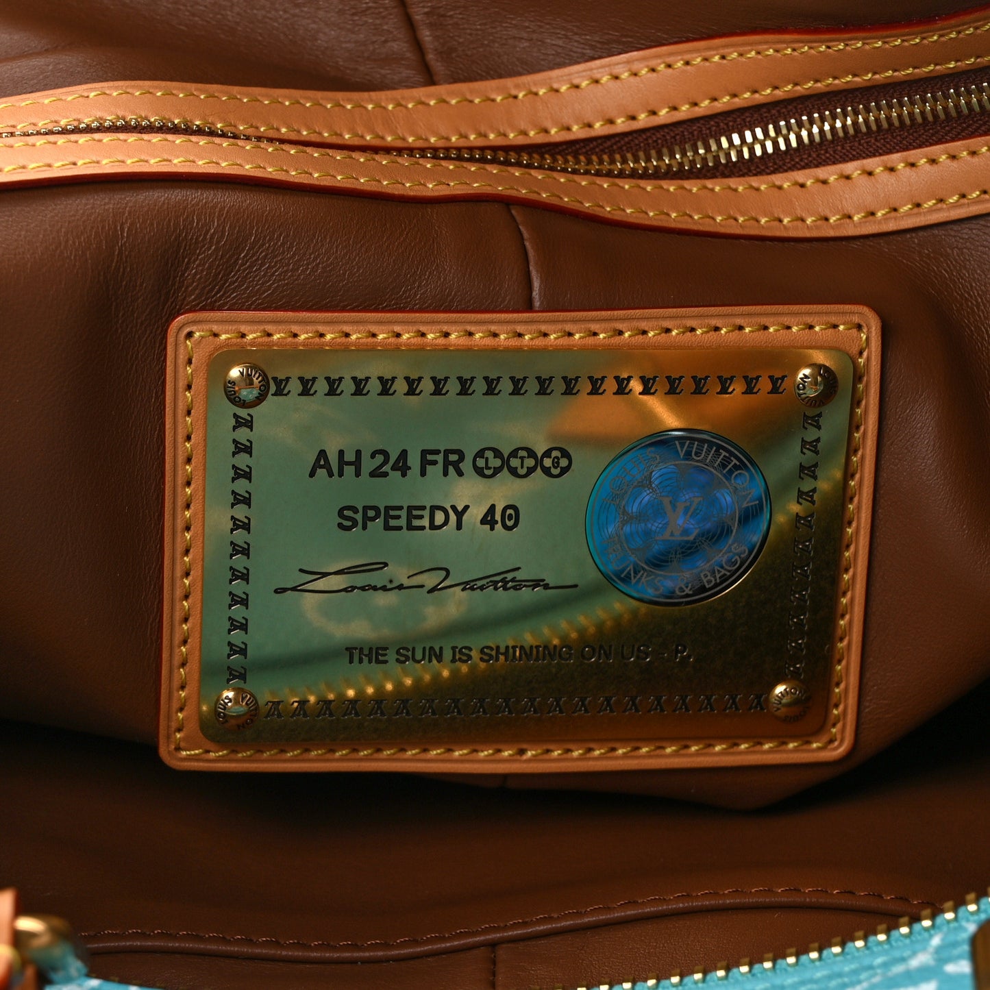 Calfskin Monogram Speedy P9 Bandouliere 40 Turquoise