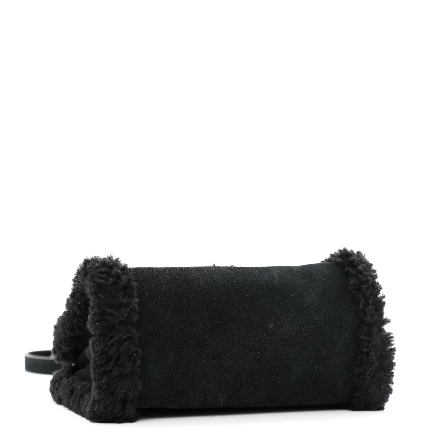 X UGG Suede Shearling Small Shopping Bag Black