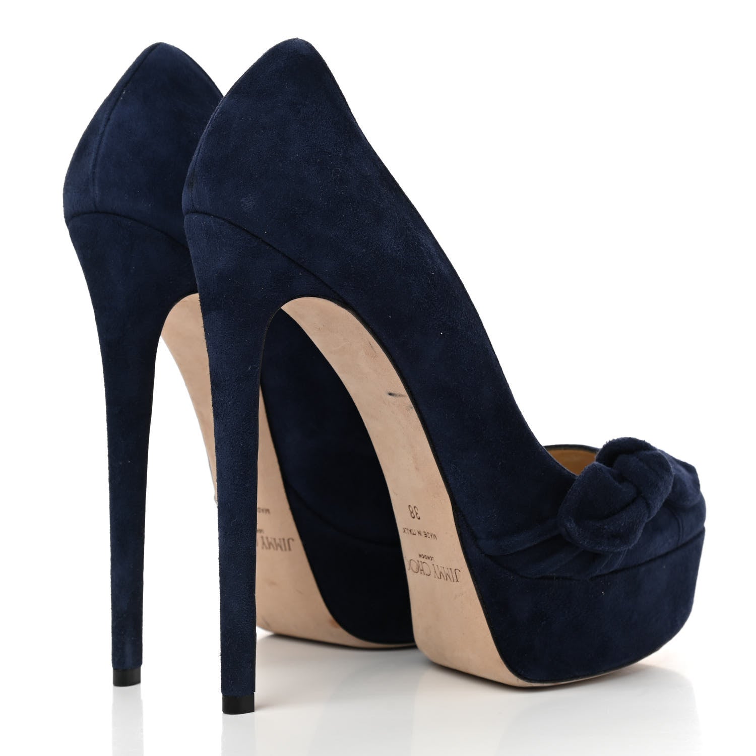 Jimmy Choo Suede Kenedy Pumps 38 Navy 4 of 7