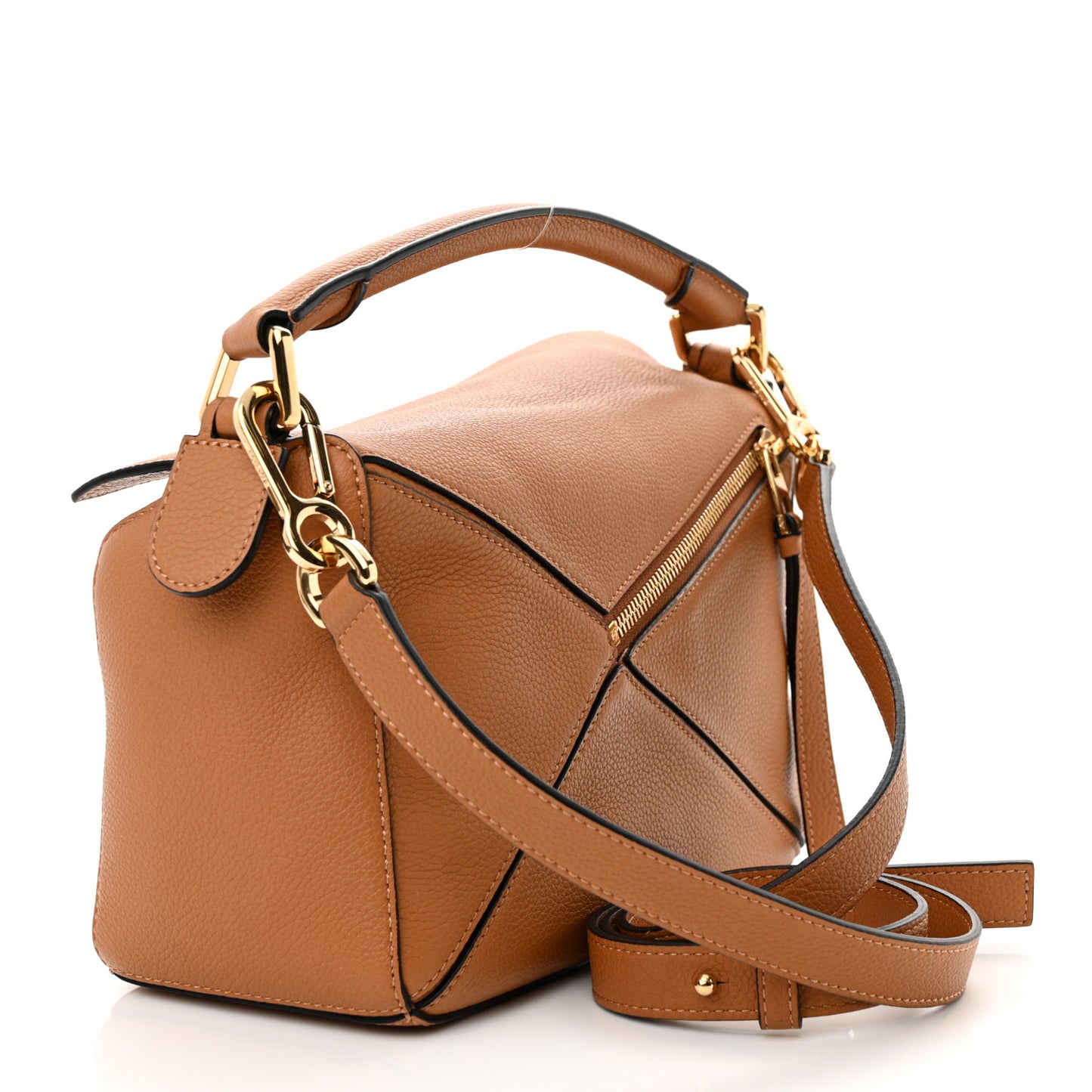 Calfskin Small Puzzle Bag Light Caramel
