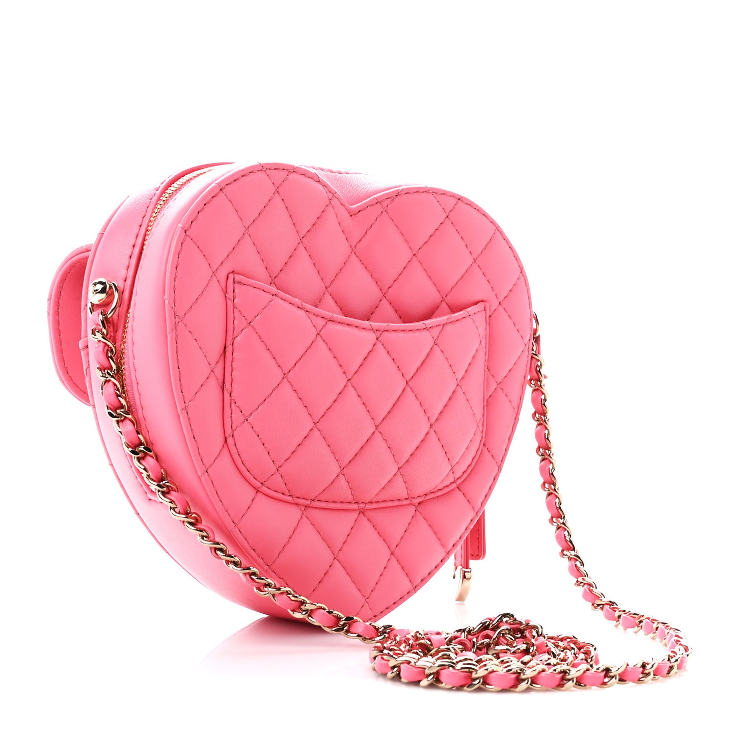 Lambskin Quilted CC In Love Heart Bag Pink