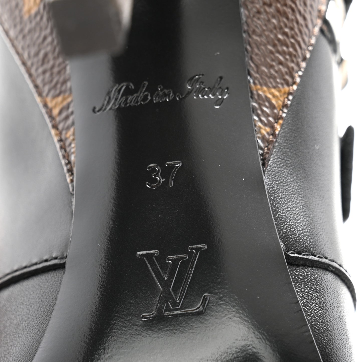 Calfskin Monogram Janet Ankle Boots 37 Black