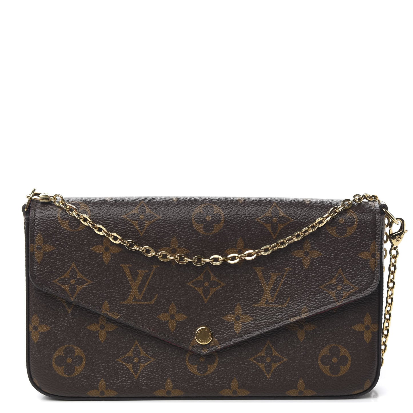 Monogram Pochette Felicie Chain Wallet Fuchsia