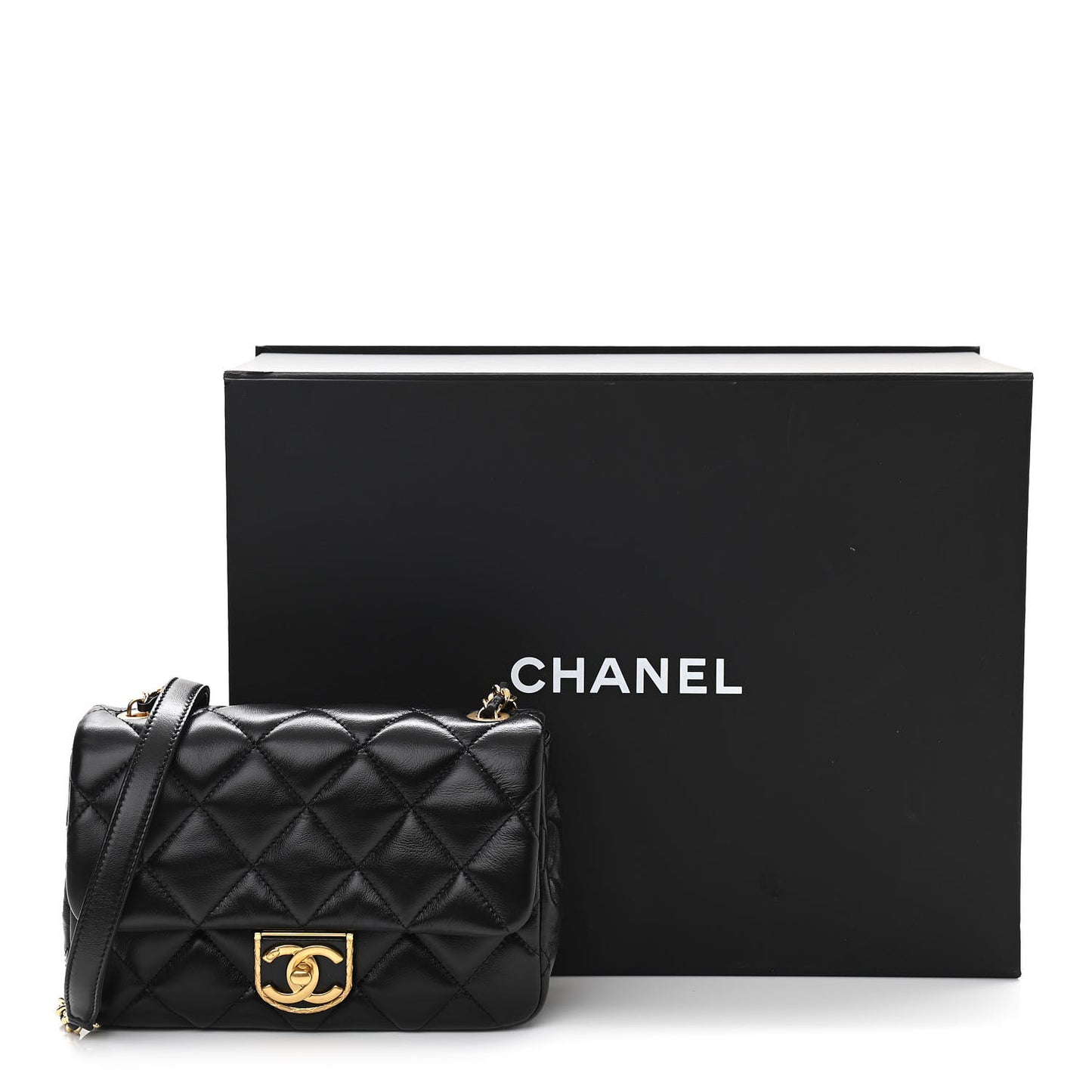 Lambskin Quilted Mini Flap Black