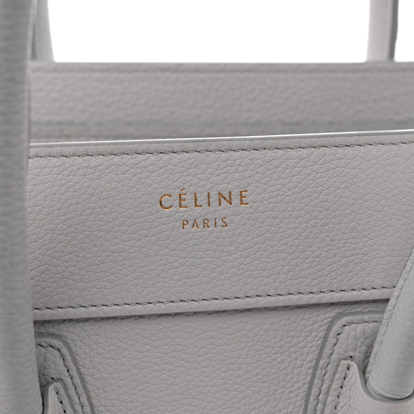 Drummed Calfskin Micro Luggage Light Grey