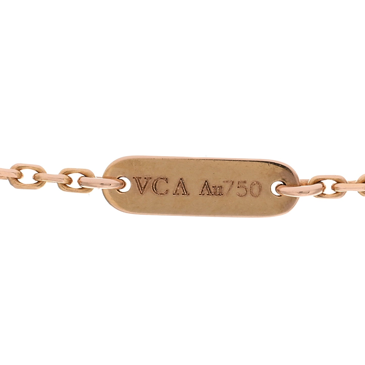 18K Rose Gold Diamond Mother of Pearl Vintage Alhambra Pendant Necklace