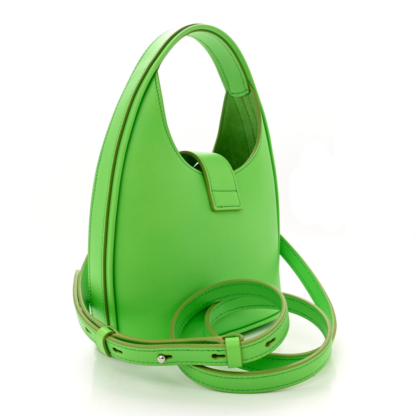 Soft Calfskin Mini Gancini Hobo Lime