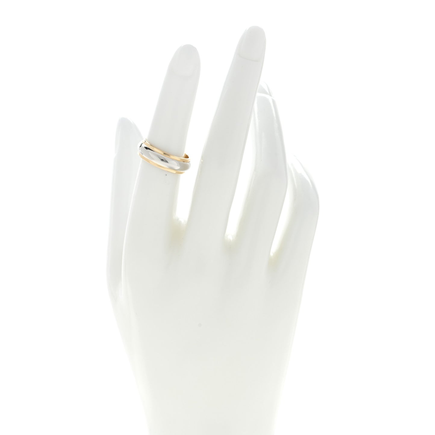 Platinum 18K Yellow Gold 6mm Together Milgrain Wedding Band Ring 51 5.75