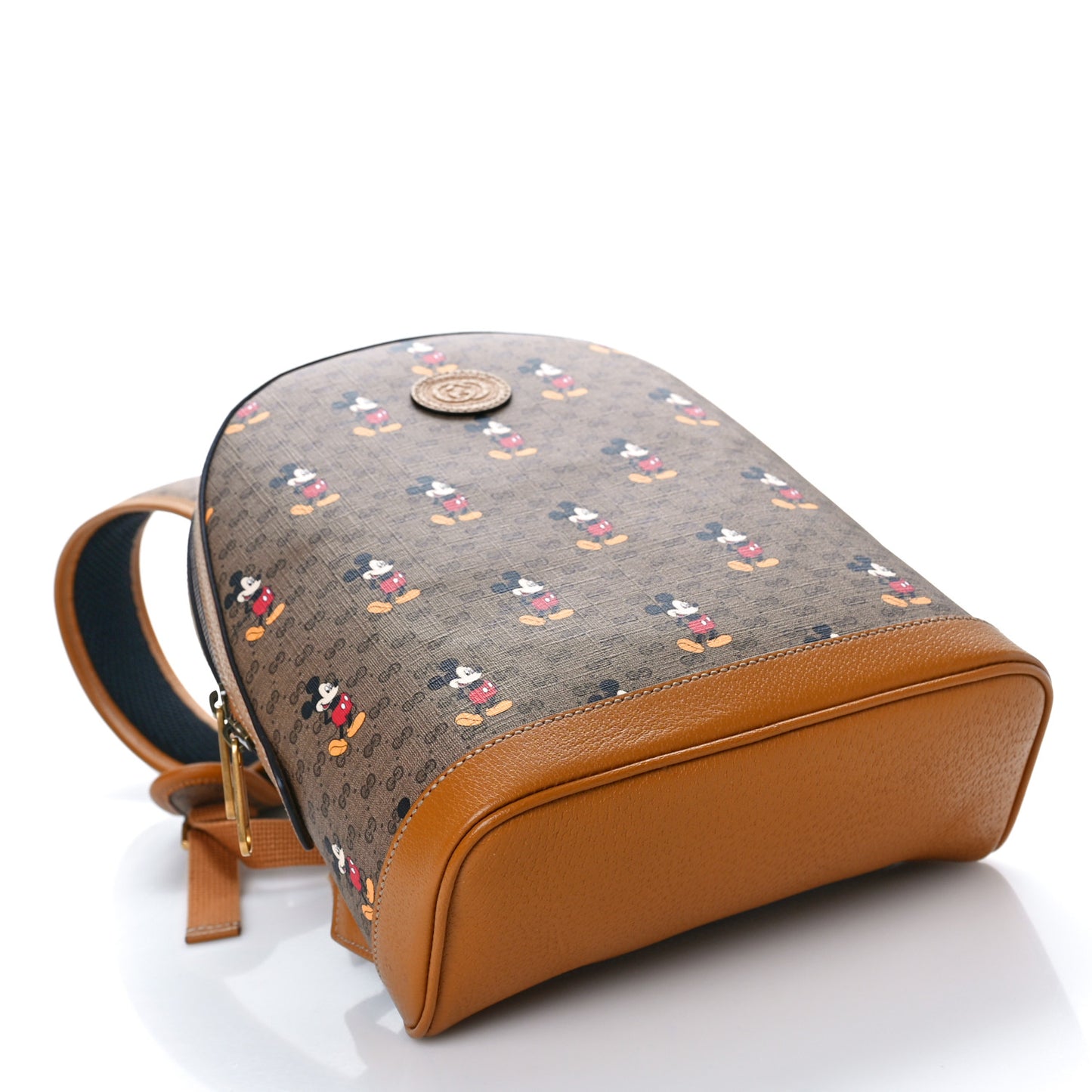 X DISNEY Mini Vintage GG Supreme Monogram Mickey Mouse Small Dome Backpack Beige Vintage Sun Oil