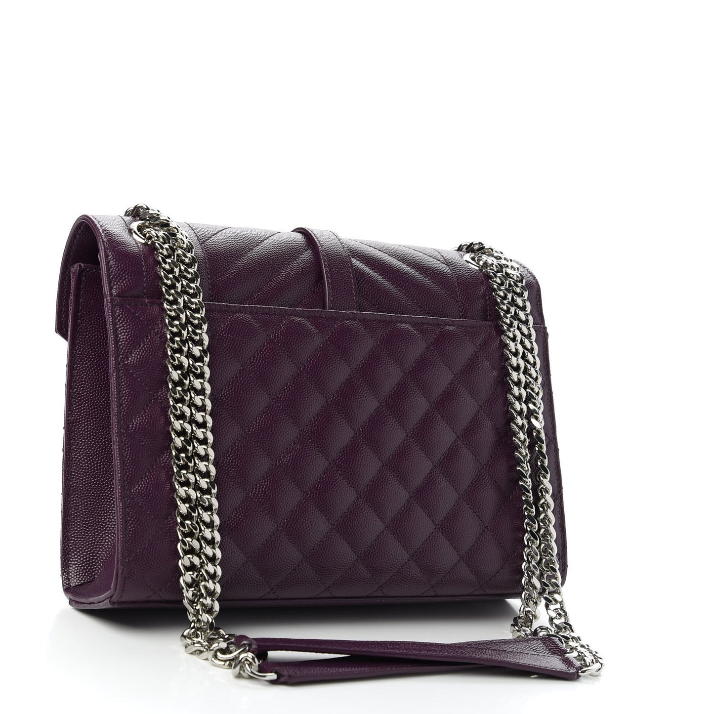 Grain De Poudre Textured Mixed Matelasse Triquilt Medium Monogram Satchel Lilac