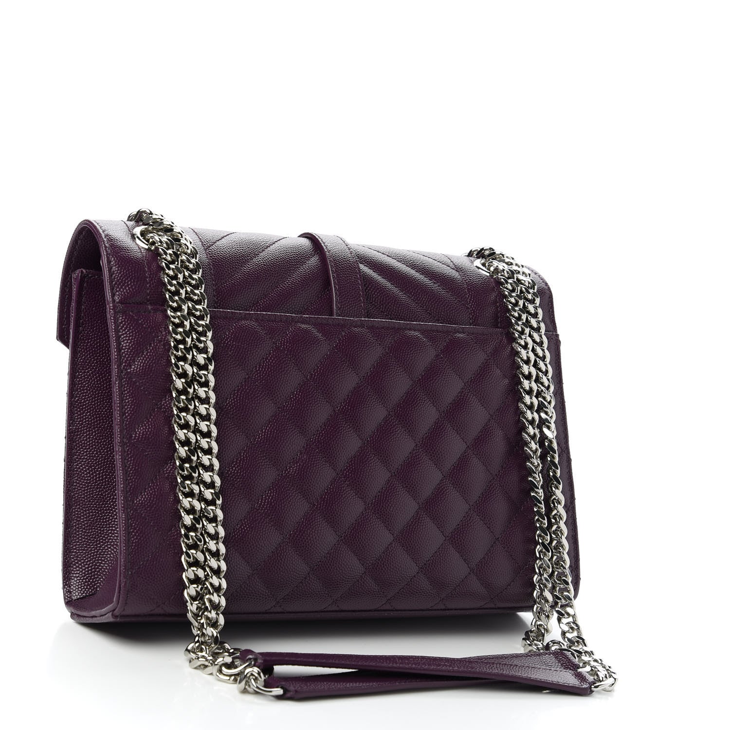 Saint Laurent Grain De Poudre Textured Mixed Matelasse Triquilt Medium Monogram Satchel Lilac 3 of 10