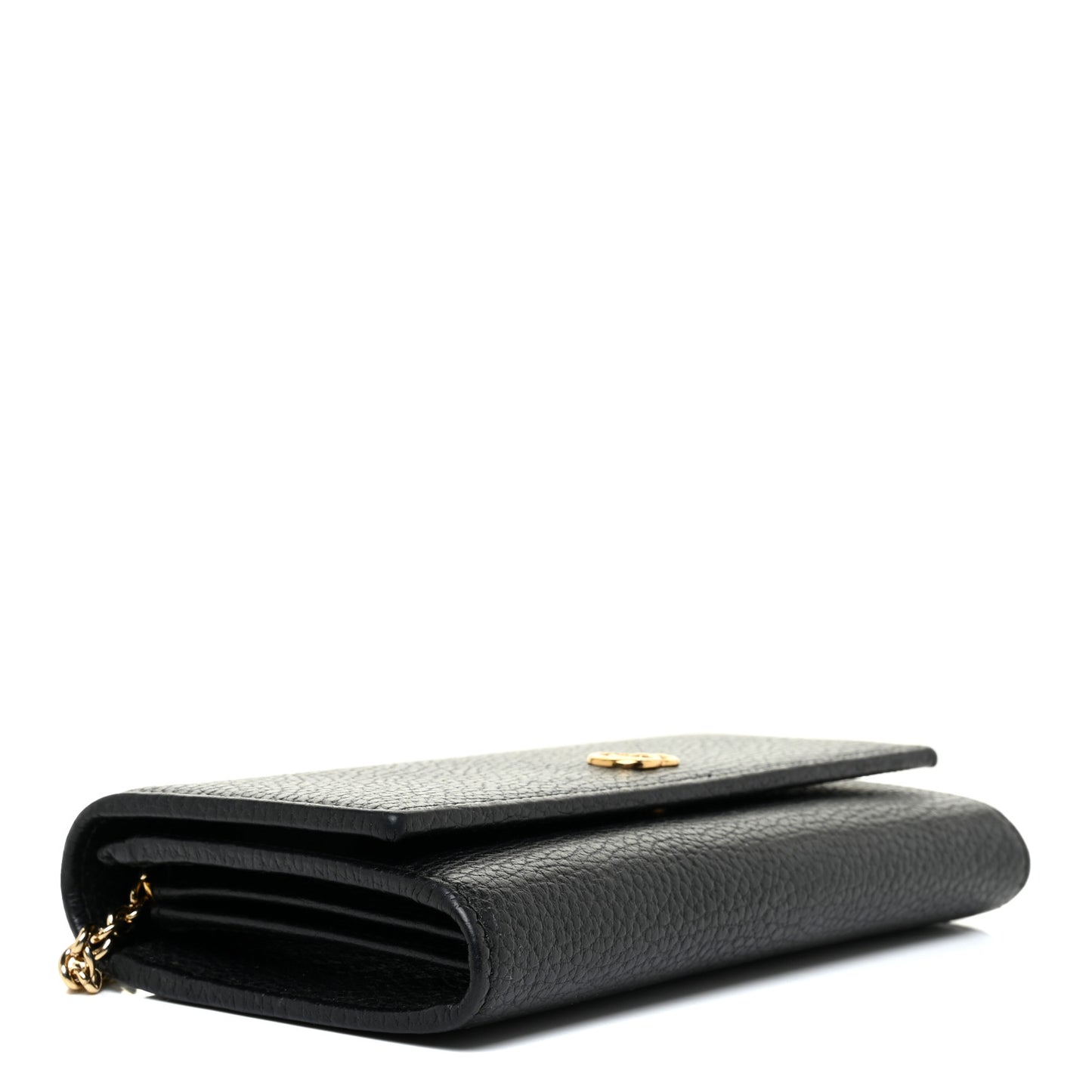 Calfskin Petite GG Marmont Wallet Chain Bag Black