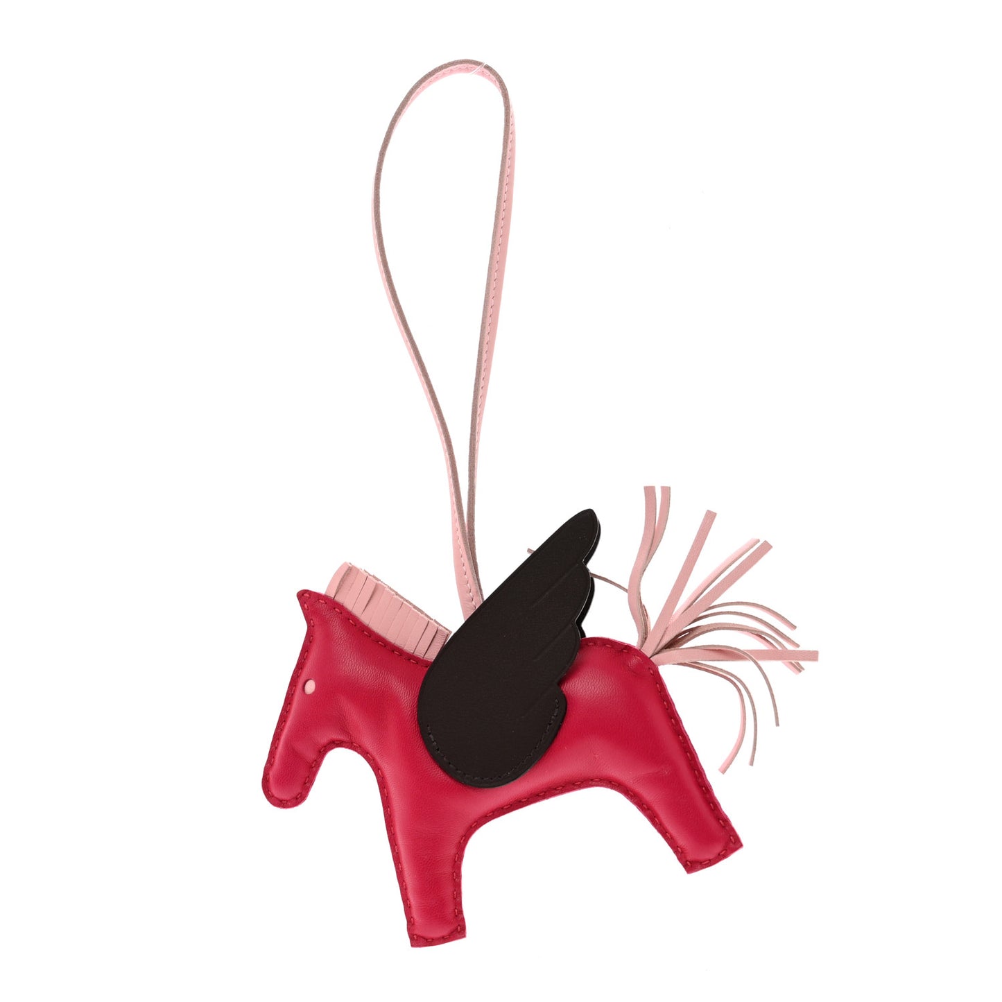 Milo Lambskin Grigri Rodeo Pegase Horse Bag Charm MM Framboise Rose Sakura Rouge Sellier