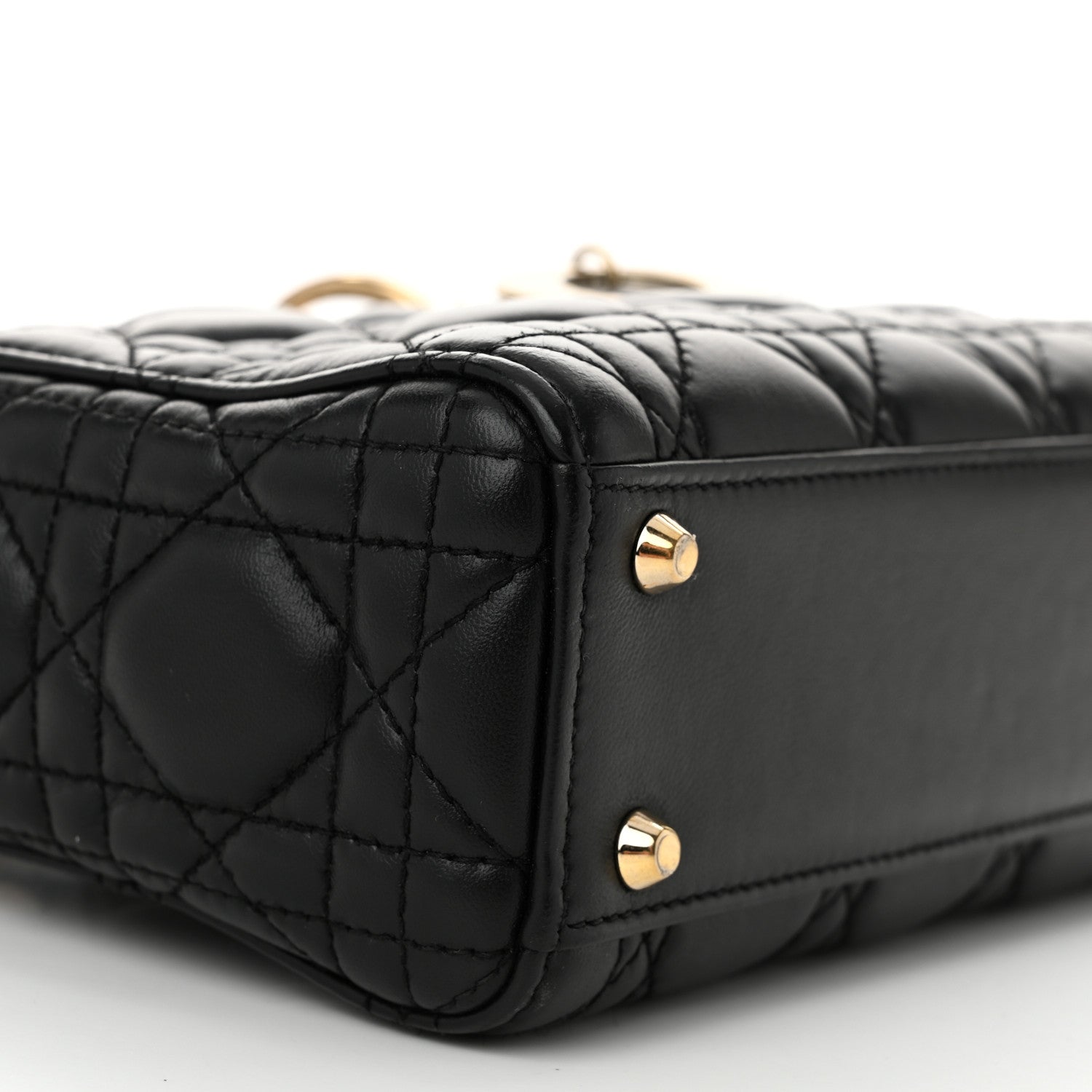 Christian Dior Lambskin Cannage Mini Lady Dior Black 9 of 10
