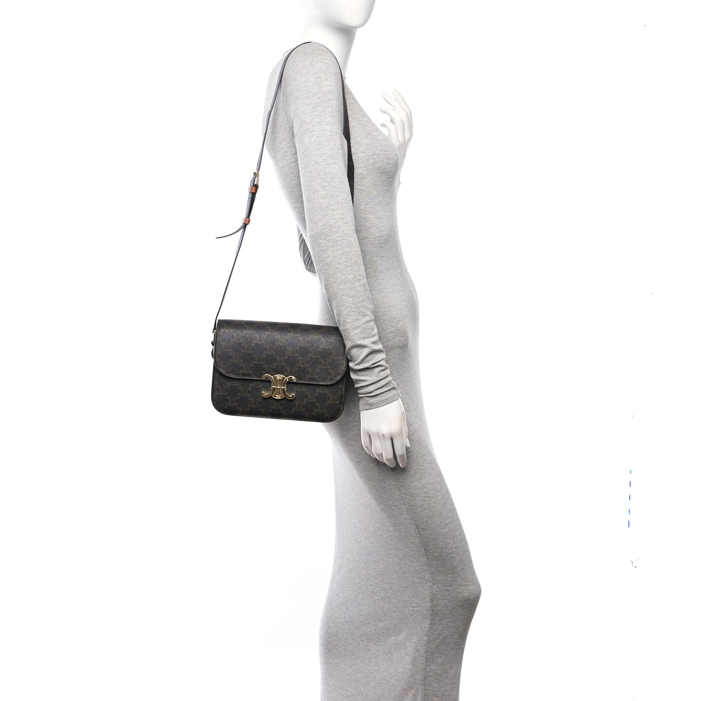 Calfskin Triomphe Canvas Medium Triomphe Tan