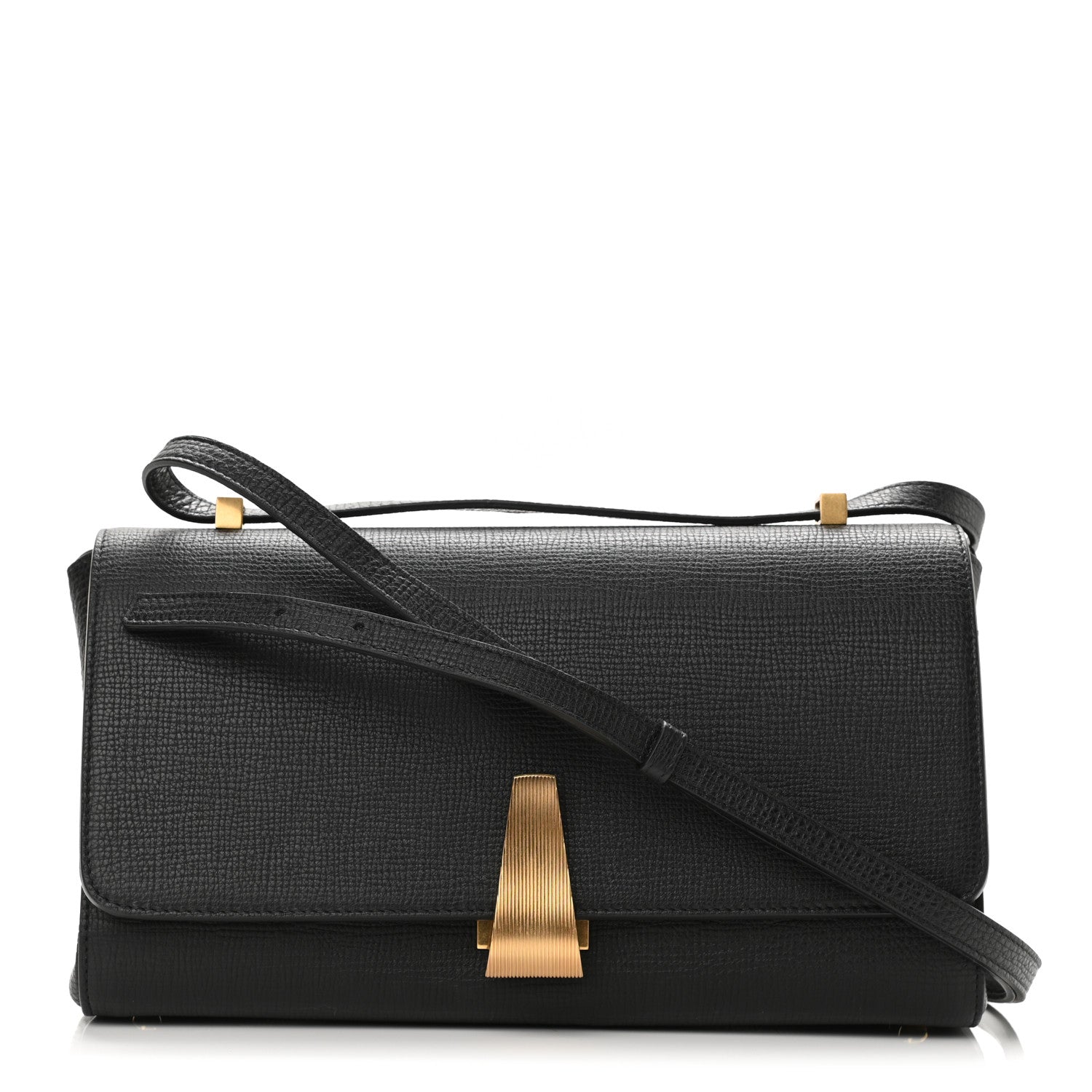 Bottega Veneta Textured Calfskin Small BV Angle Shoulder Bag Black 1 of 9