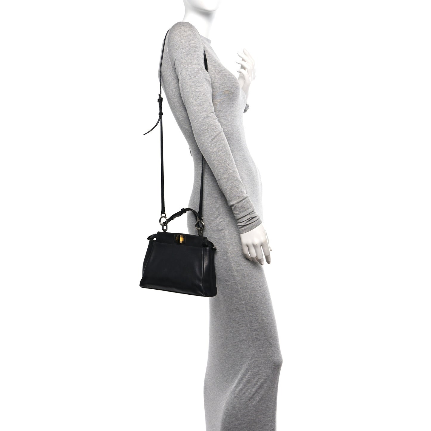 Vitello Saddle Mini Peekaboo Iconic Satchel Black