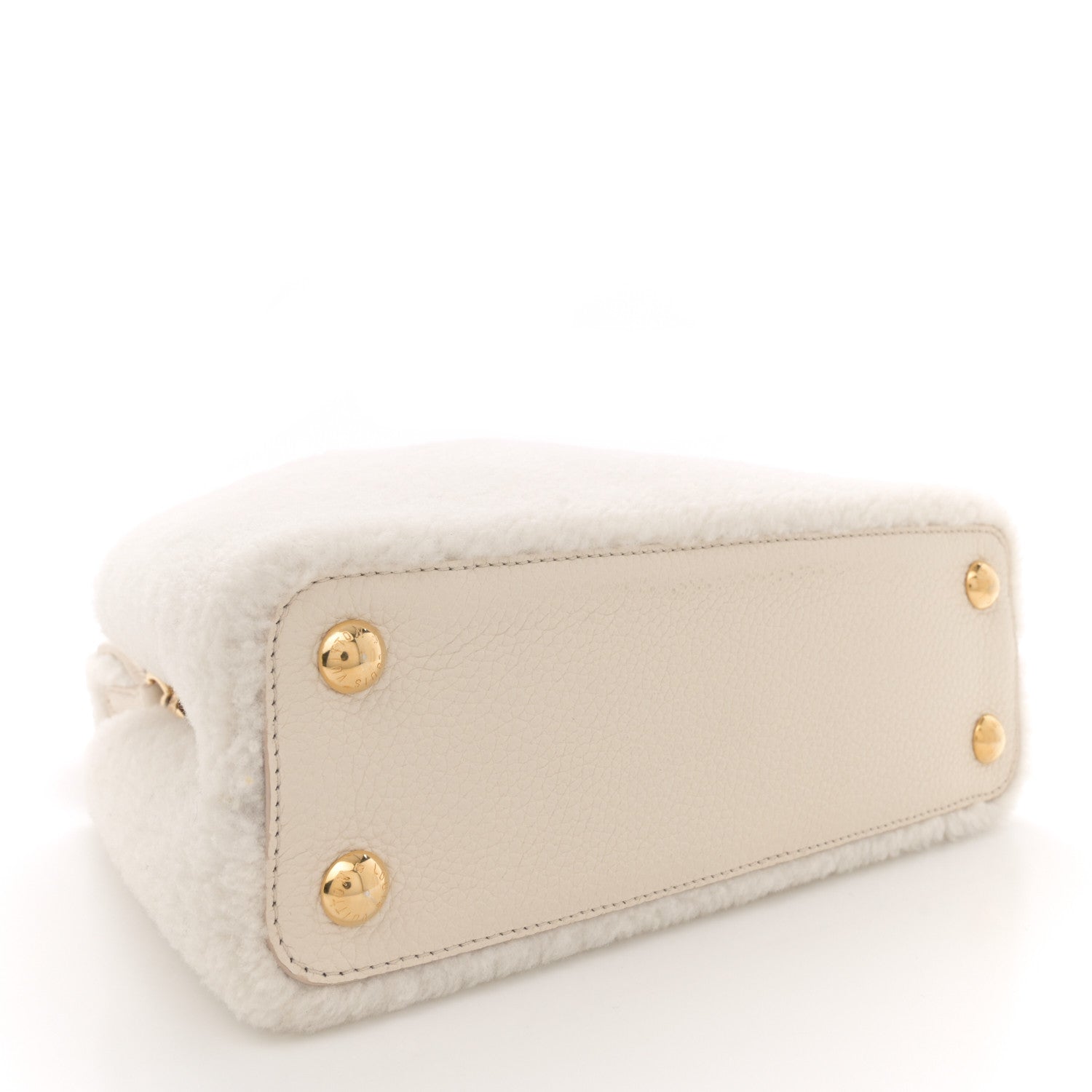 Louis Vuitton Shearling Calfskin Capucines BB White 4 of 10
