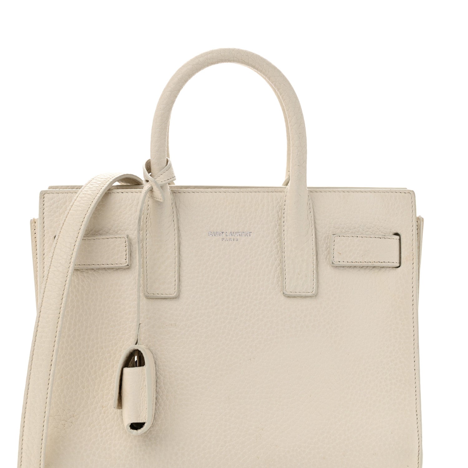 Saint Laurent Grained Calfskin Nano Sac De Jour Dove White 8 of 10