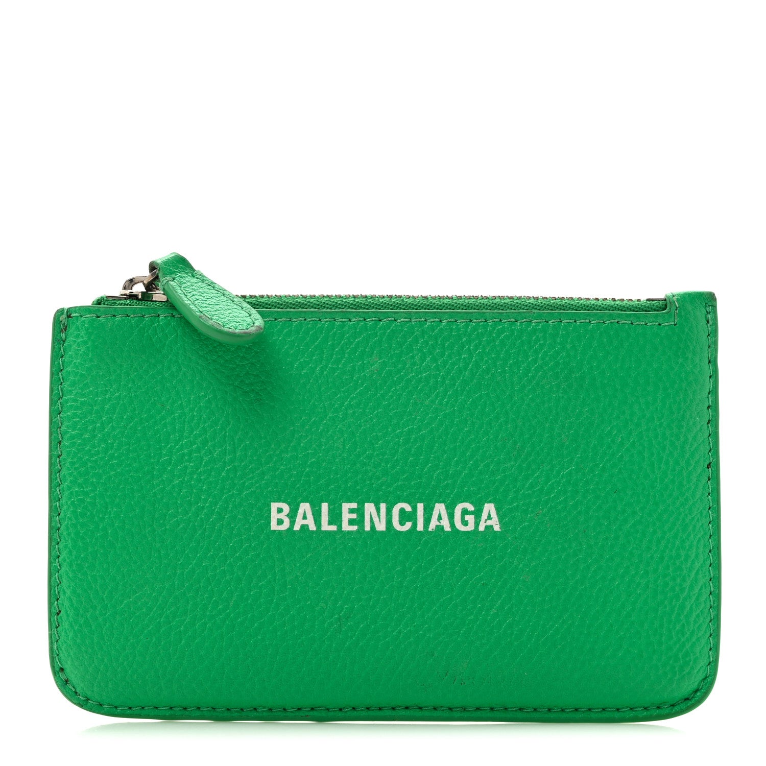 Balenciaga Grained Calfskin Logo Large Cash Long Coin Card Holder