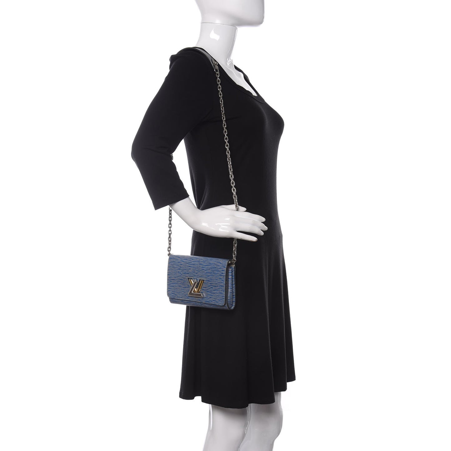 Epi Twist Chain Wallet Denim Light