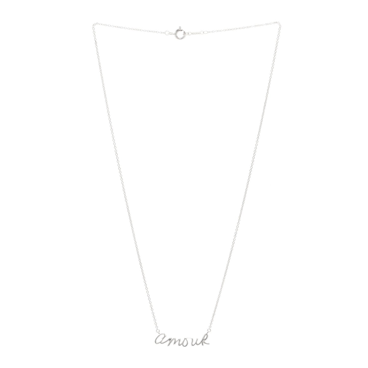 Tiffany Sterling Silver Paloma Picasso Amour Pendant Necklace 3 of 4