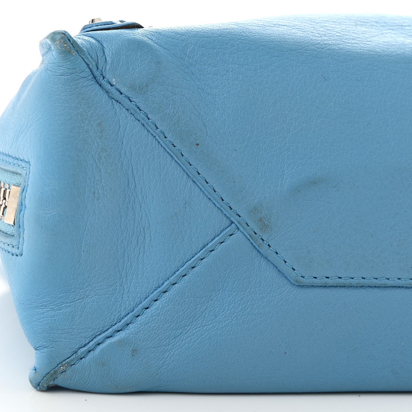 Supple Calfskin Papier Mini A4 Zip Around Tote Bleu Azur Clair