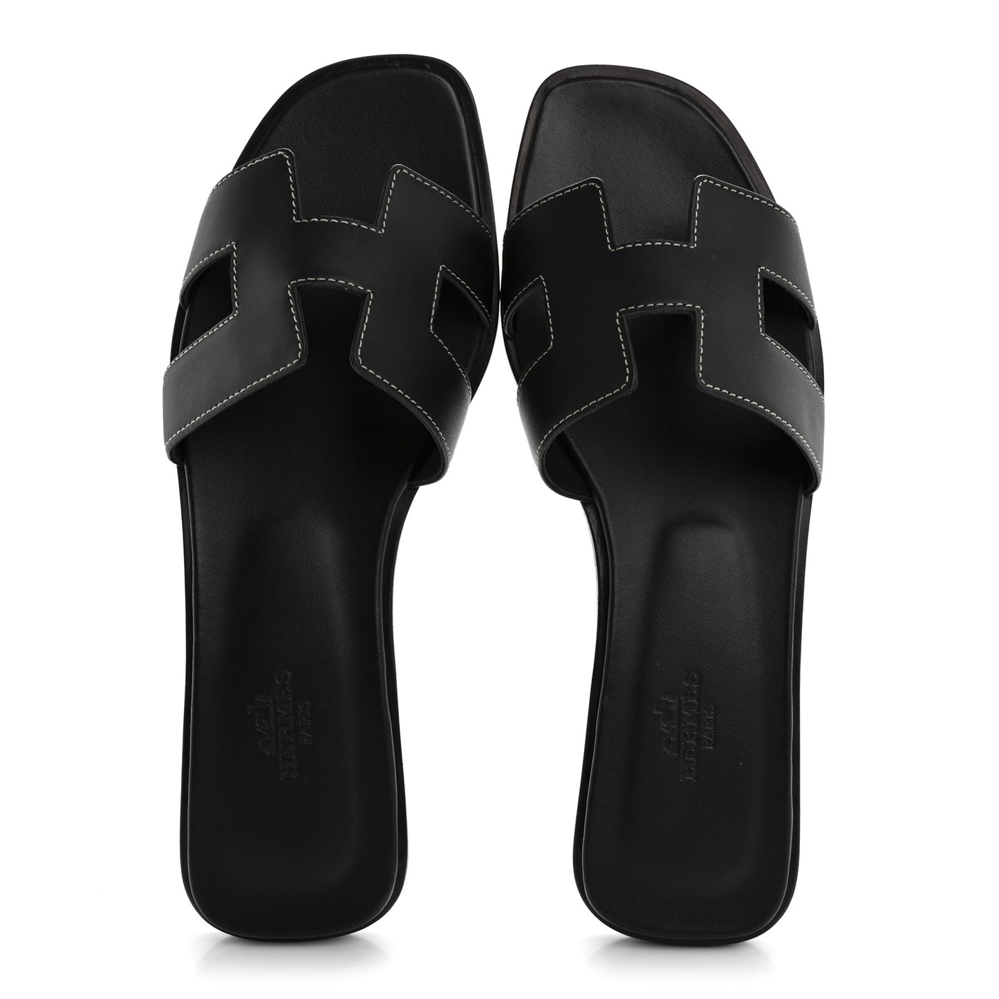 Box Calfskin Oran Sandals 38 Black