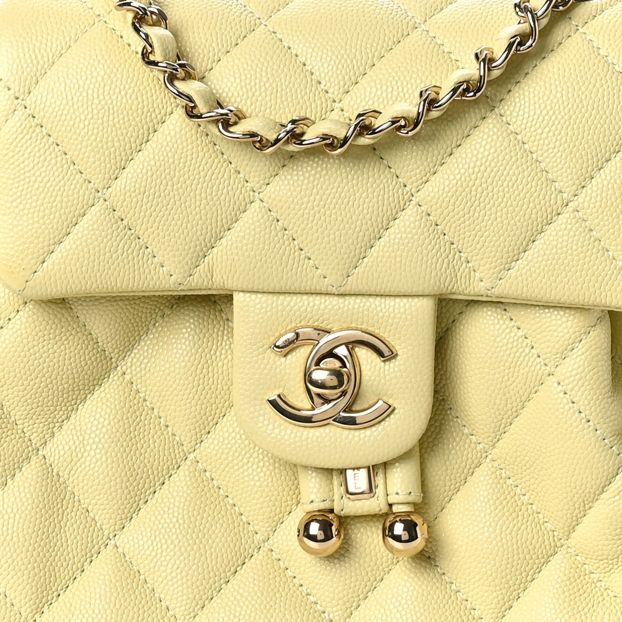Caviar Quilted Mini Urban Spirit Backpack Light Yellow