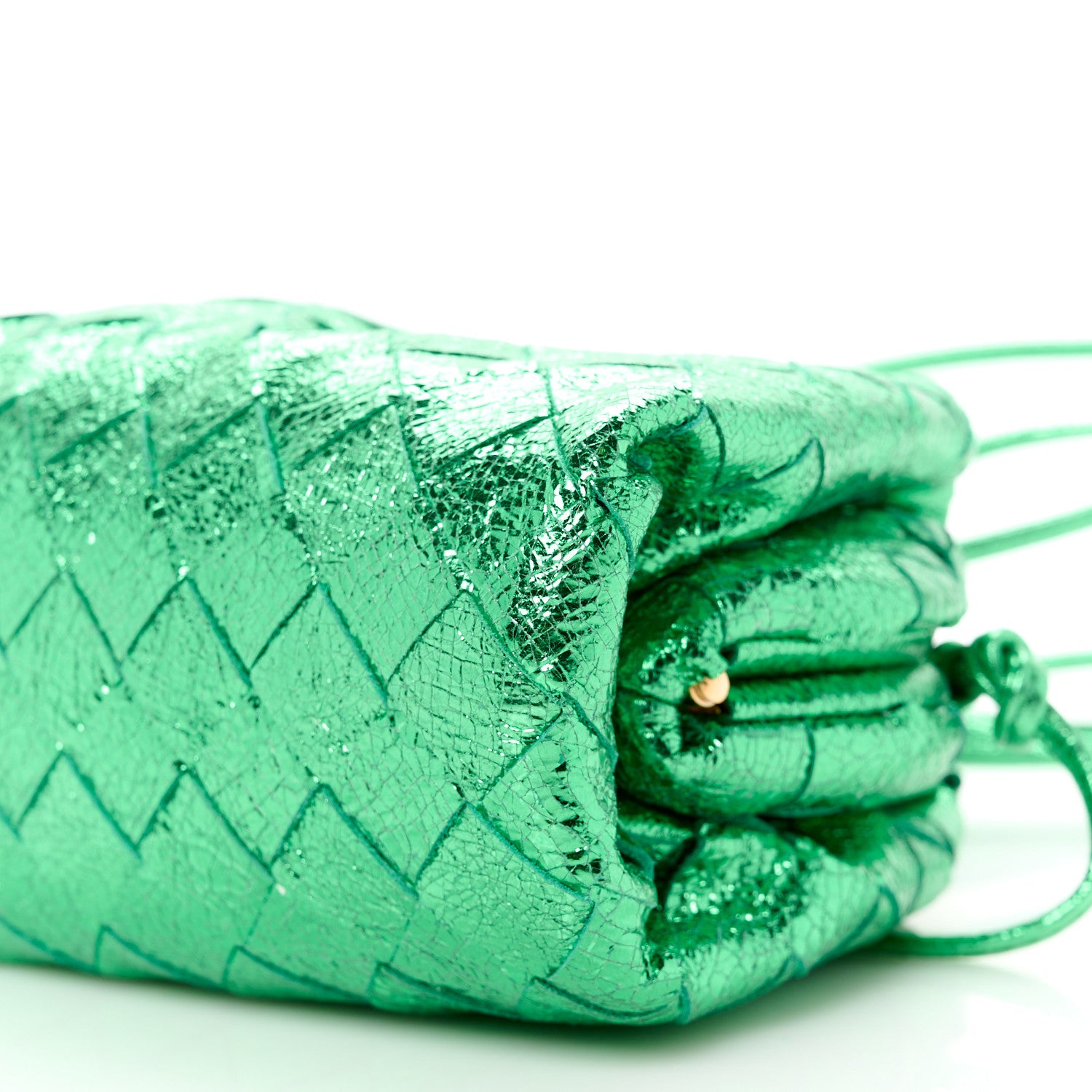 Bottega Veneta Metallic Nappa Intrecciato The Mini Pouch Parakeet 11 of 12