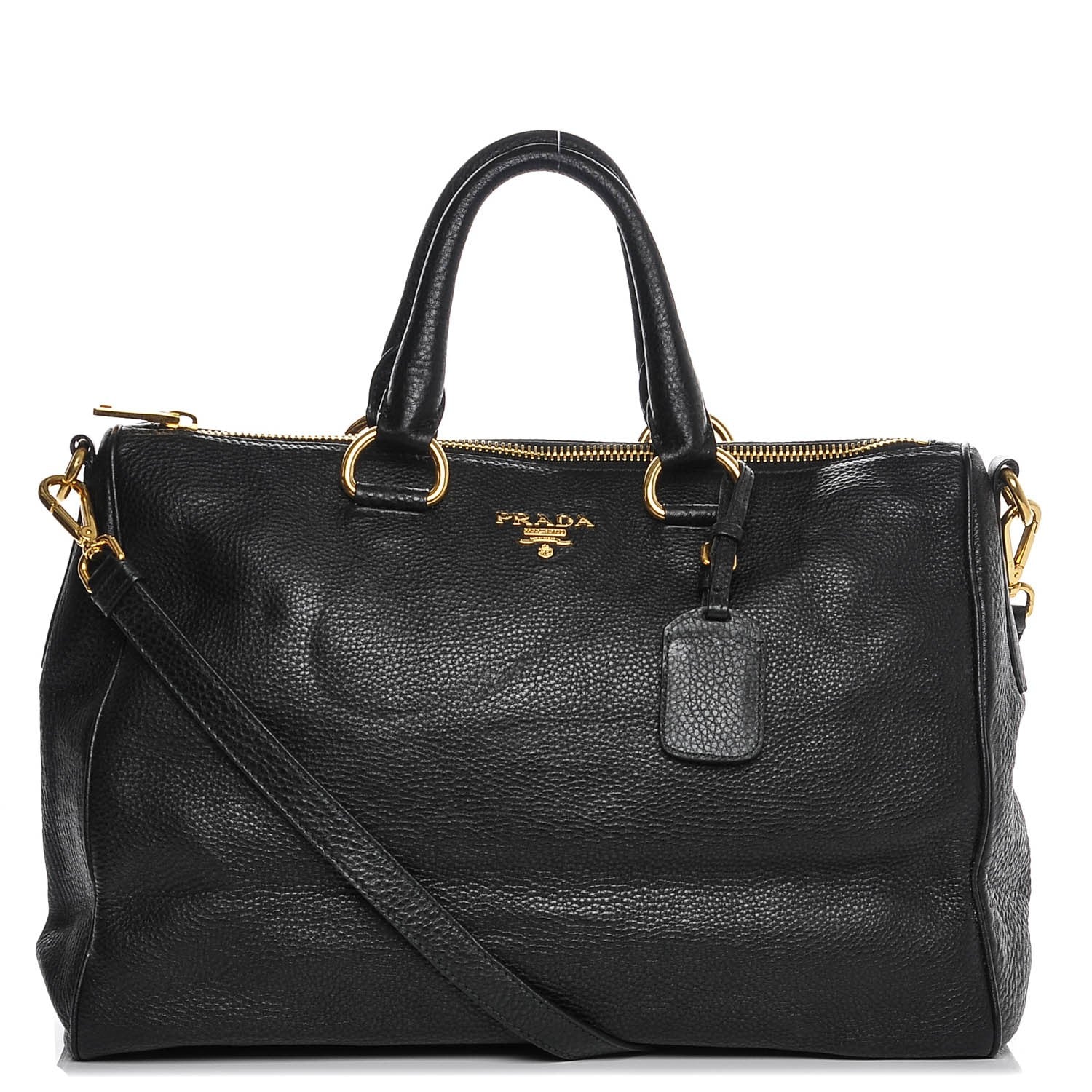 Prada Vitello Daino Boston Bag Nero Black 184724 – FASHIONPHILE