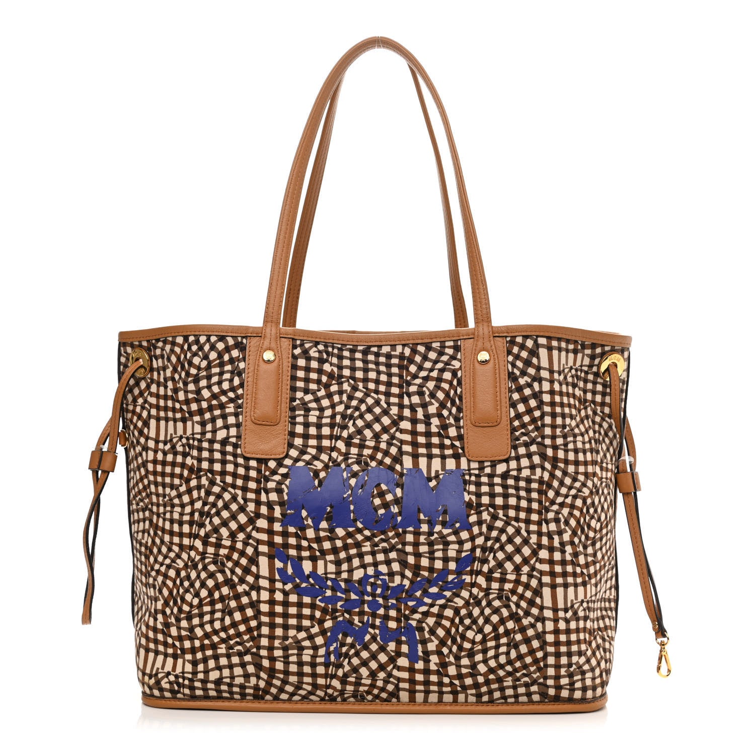 MCM Visetos Medium Liz Reversible Shopper Tote Cognac 4 of 17