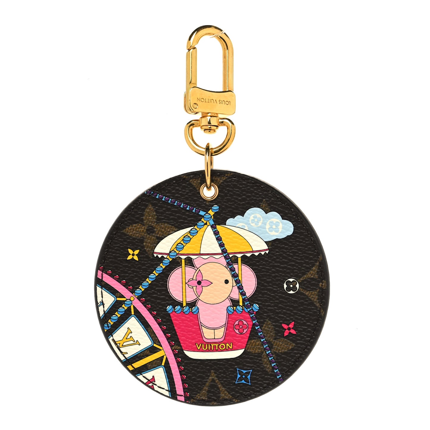 Monogram 2020 Christmas Animation Big Wheel Bag Charm Key Ring Rose Ballerine