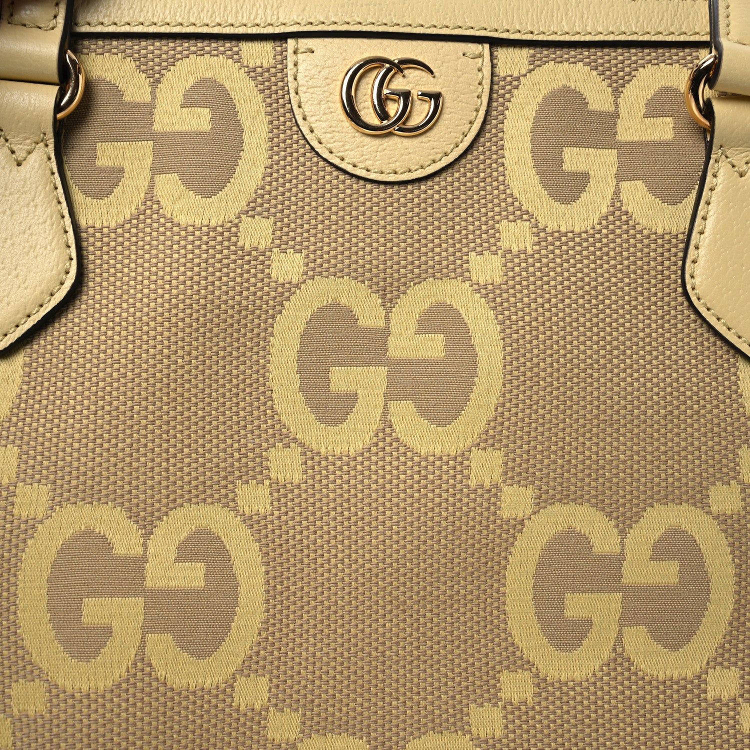 Gucci Monogram Jumbo GG Textured Dollar Calfskin Medium Ophidia Shopping Tote Beige Banana 8 of 11