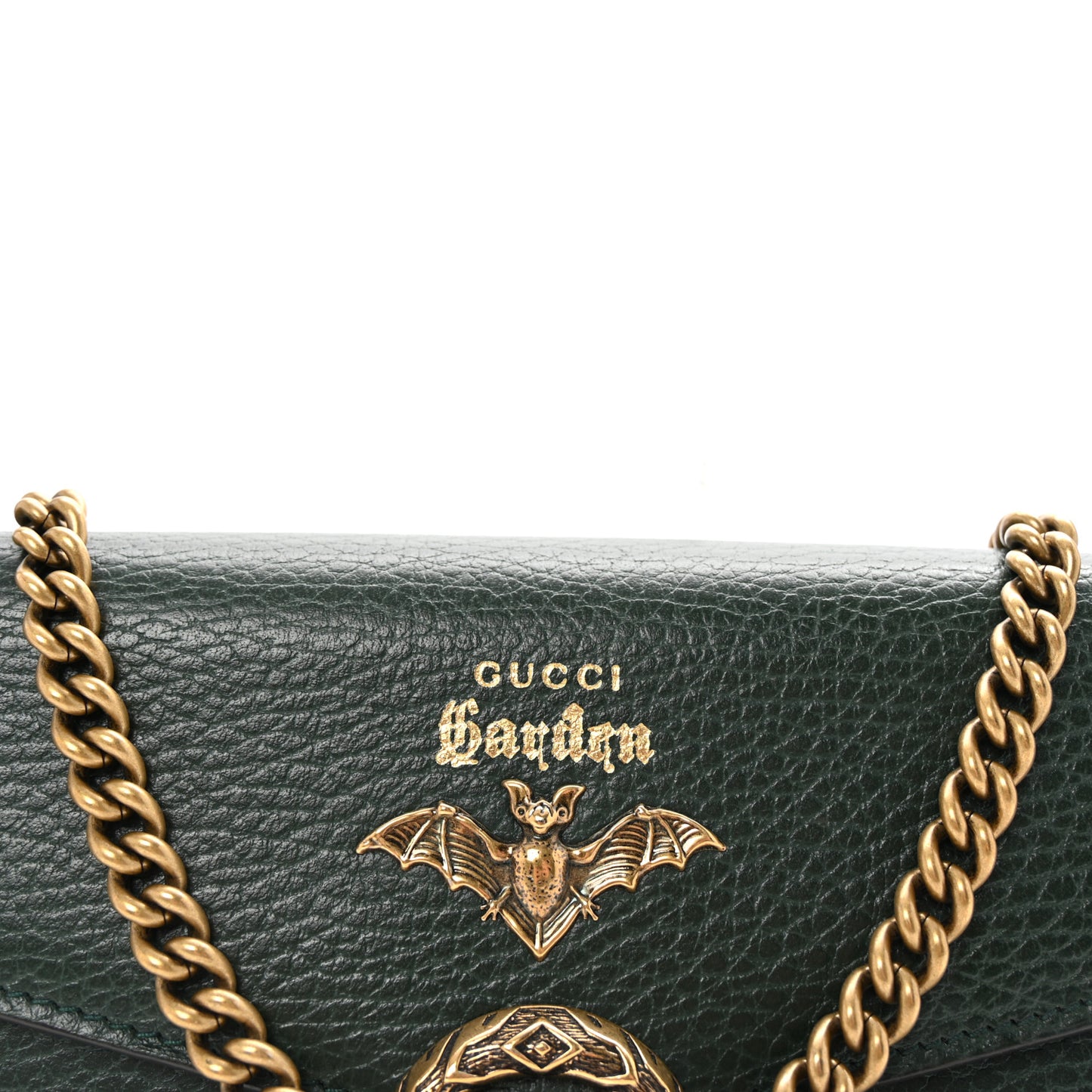 Calfskin Garden Dionysus Chain Wallet Emerald