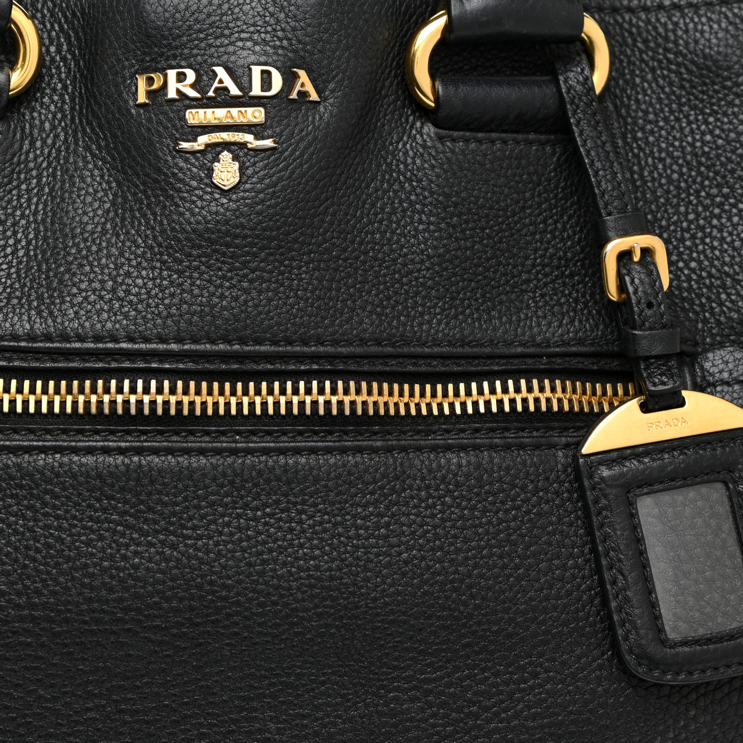 Vitello Daino Shopping Satchel Black