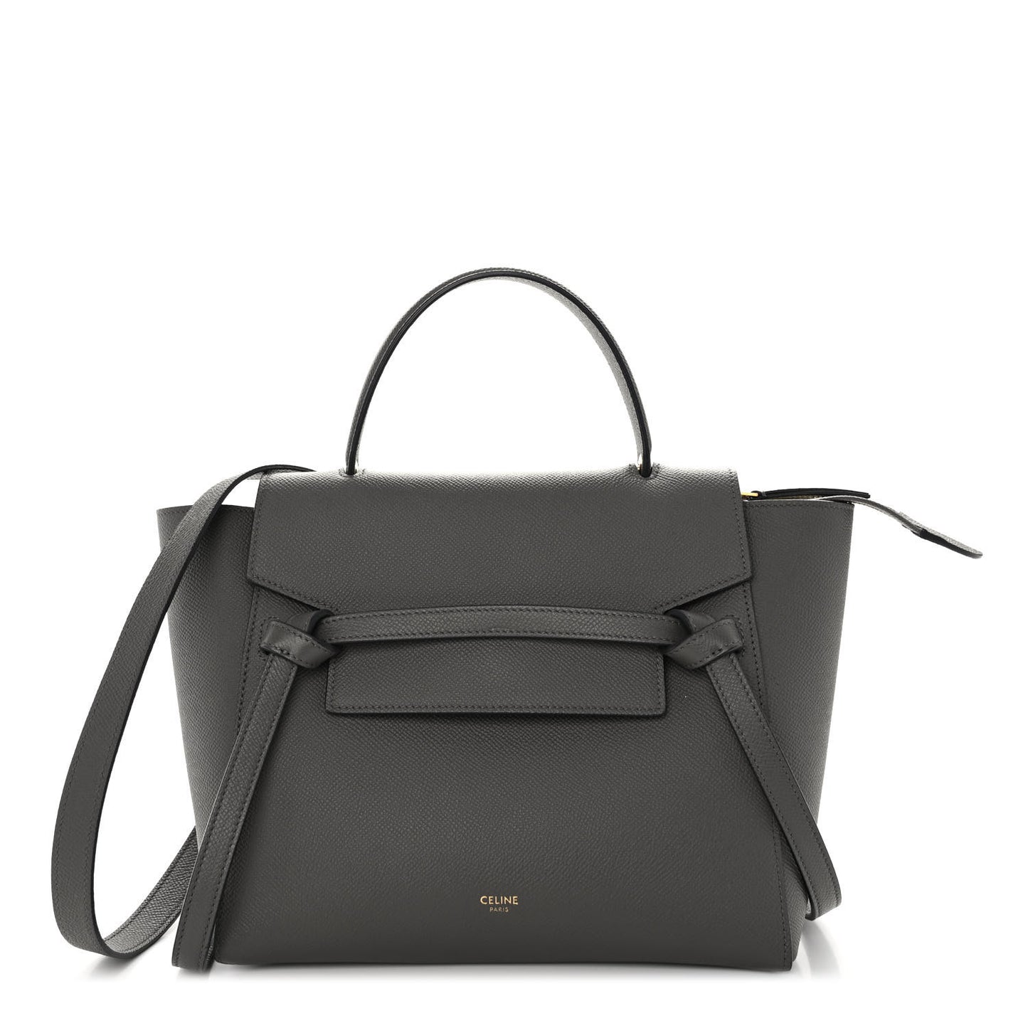 Grained Calfskin Micro Belt Bag Grey