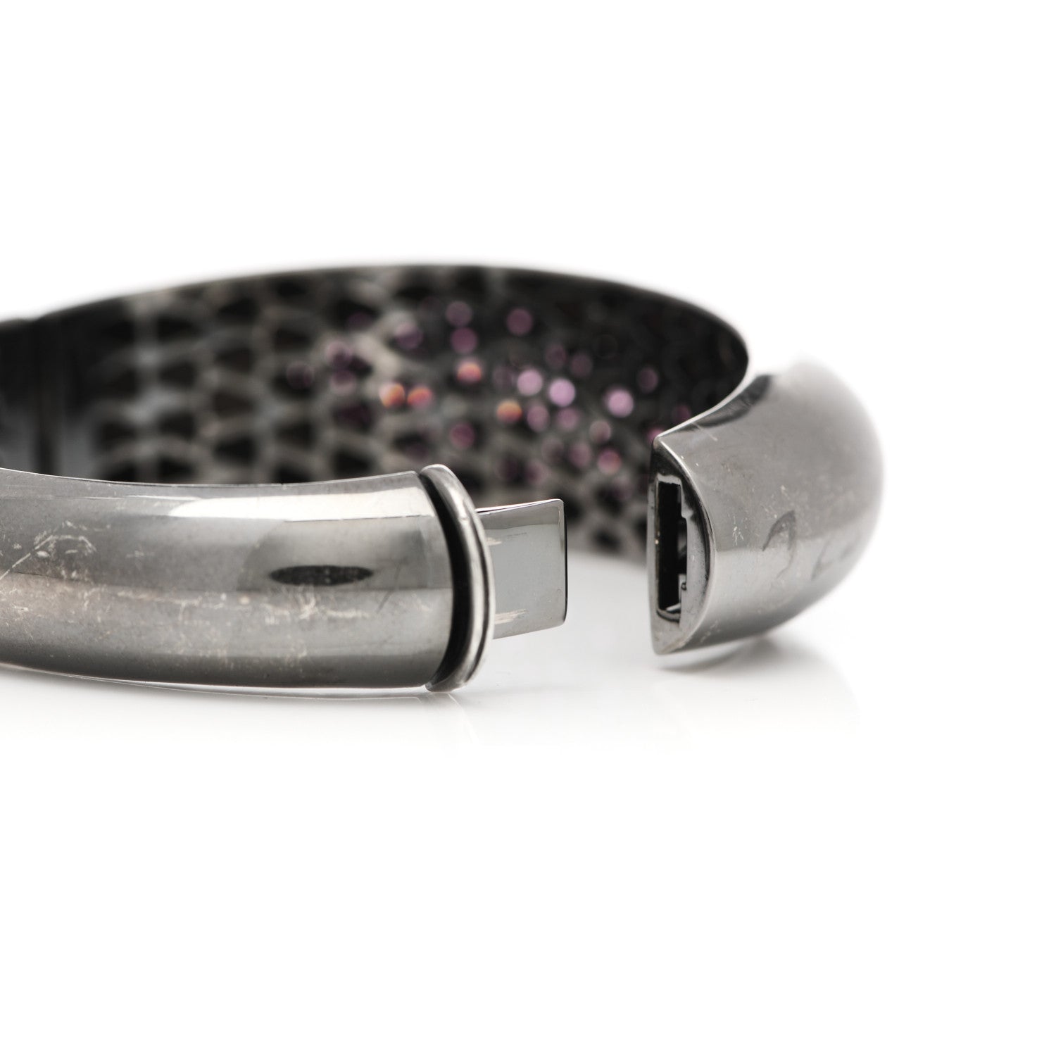 Roberto Coin Ruthenium Sterling Silver Rhodolite Capri Plus Bangle Bracelet 6 of 6