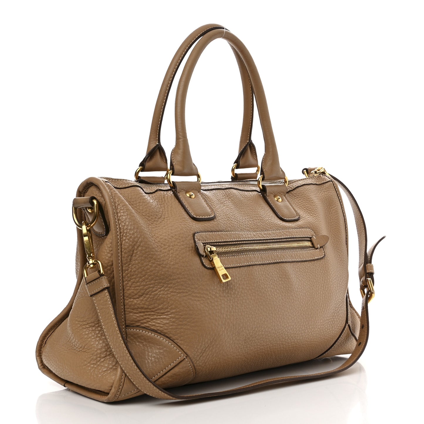 Vitello Daino Shopping Satchel Caramel