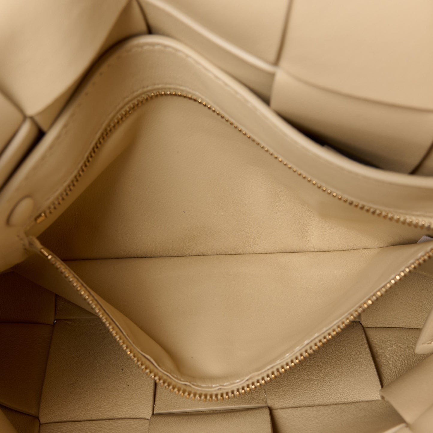 Patent Maxi Intrecciato Cassette Crossbody Bag Beige