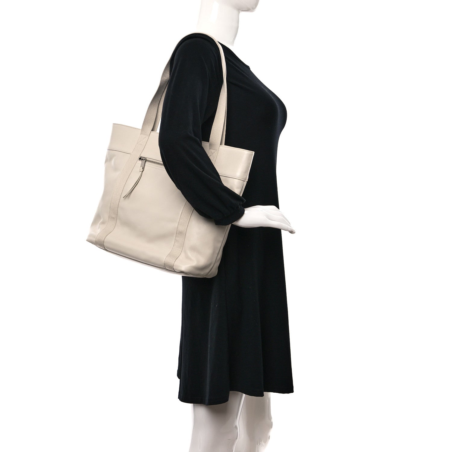 Saint Laurent Calfskin Small Daily Cabas Shopping Tote White 2 of 8