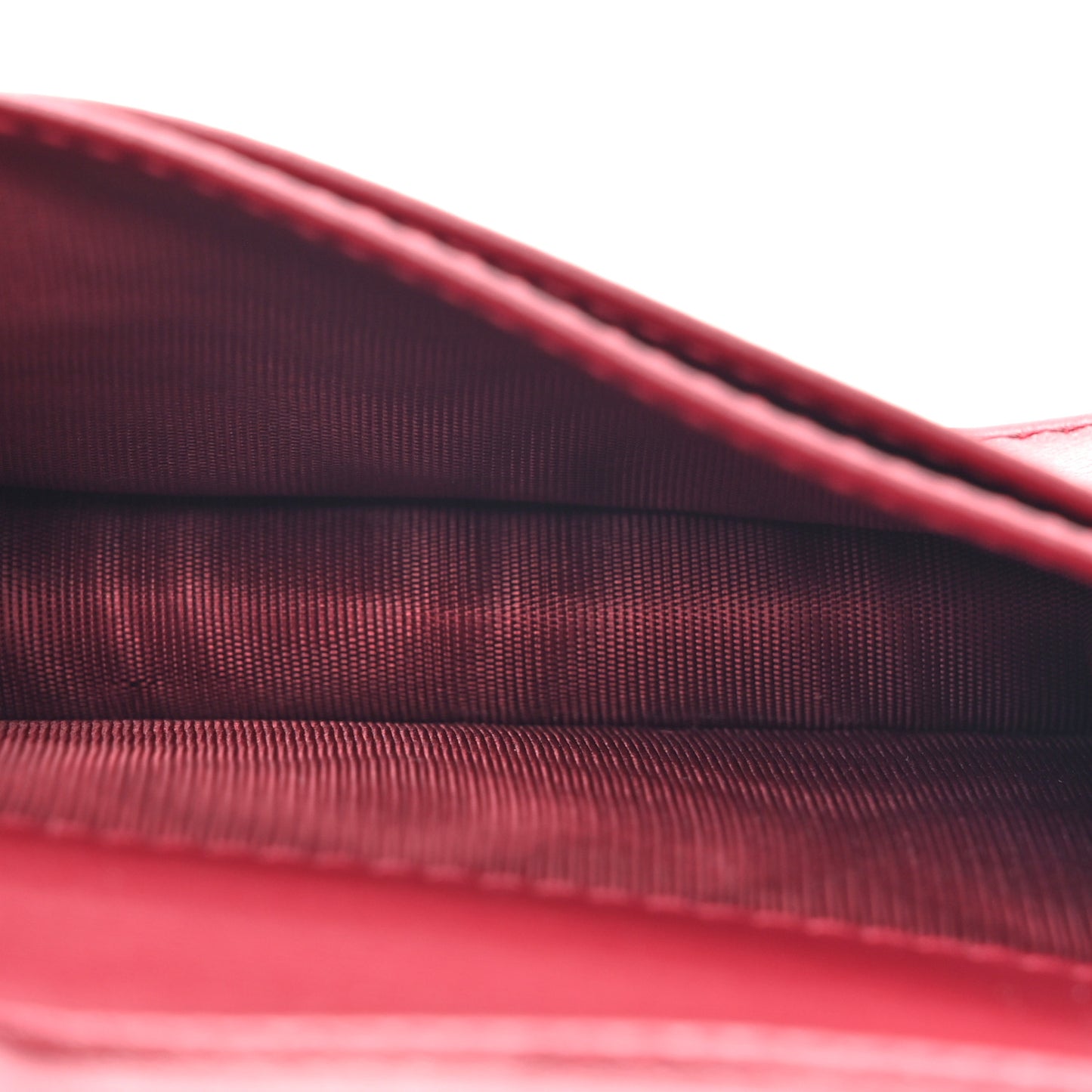 Patent Cannage Small Lady Dior Flap Card Holder Scarlet